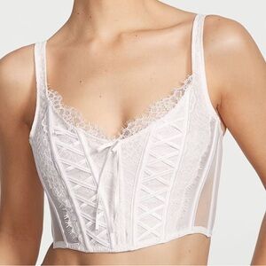 Victoria’s Secret Dream Angels Coconut White Lace Unlined Corset Bra Top